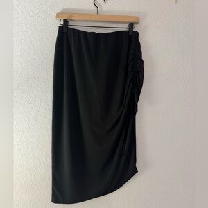 Black Women's Skirt Ruched on the left side